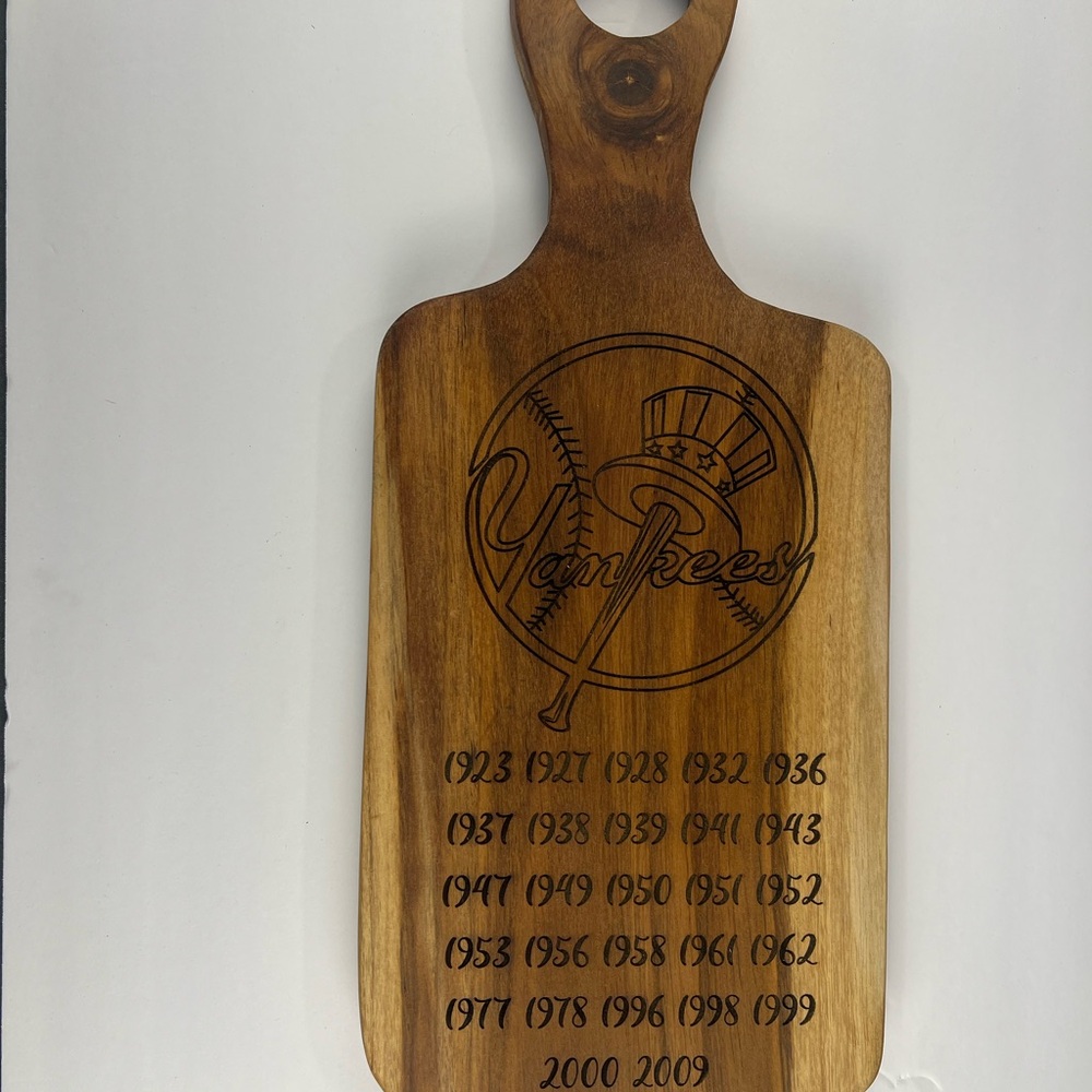 Wooden Yankees Engraved Serving Board